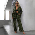 Pamela - Velvet Plaid Trouser Suit