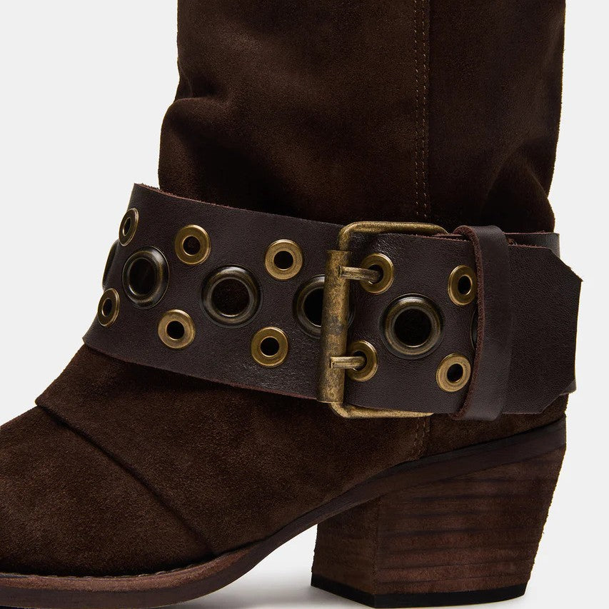 Zoey - Western Eyelet Harness Boots