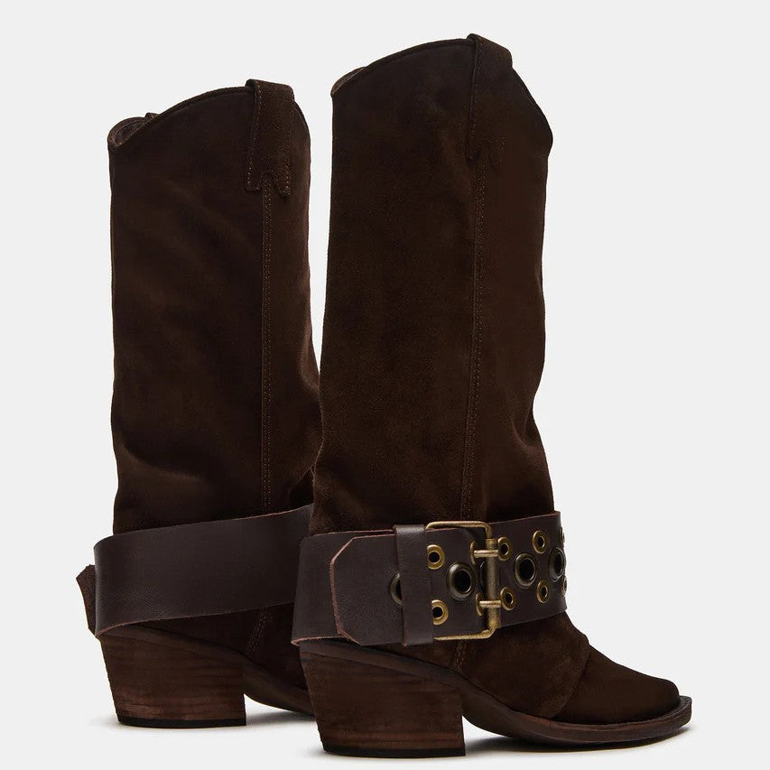 Zoey - Western Eyelet Harness Boots