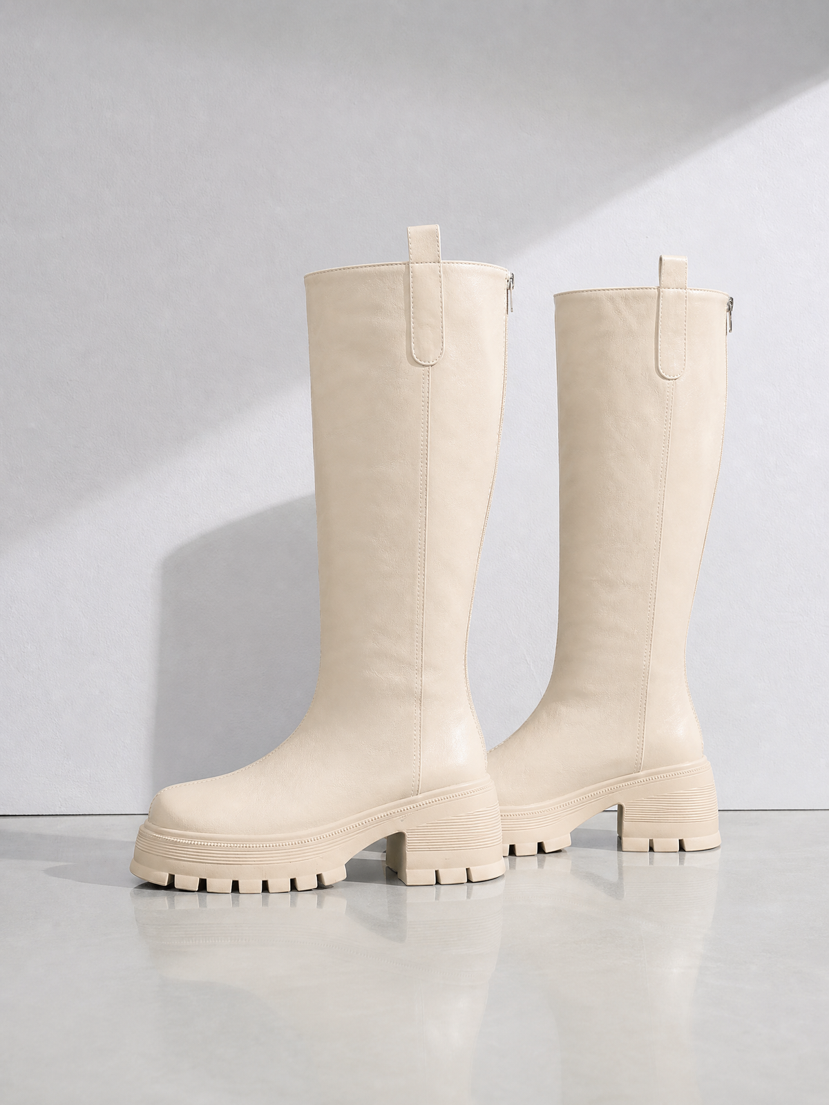 Itzel - Knee-High Lug-Sole Boots