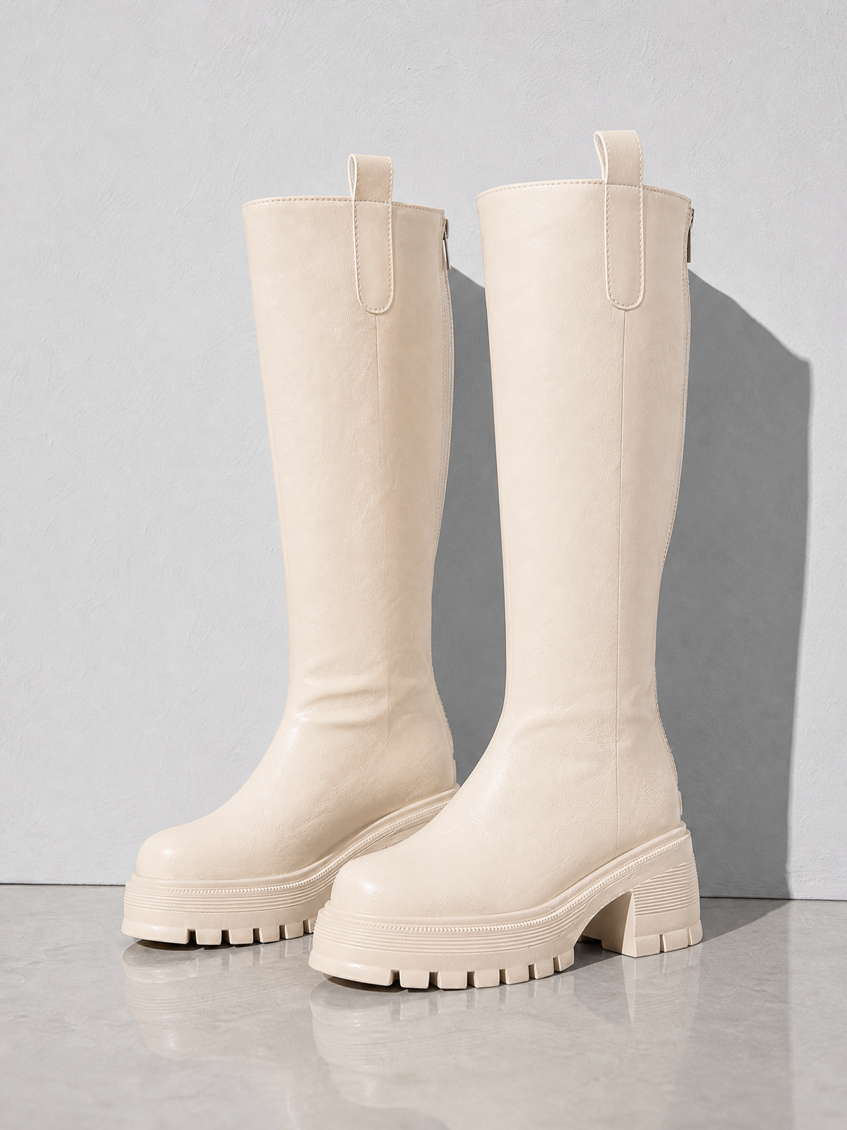 Itzel - Knee-High Lug-Sole Boots