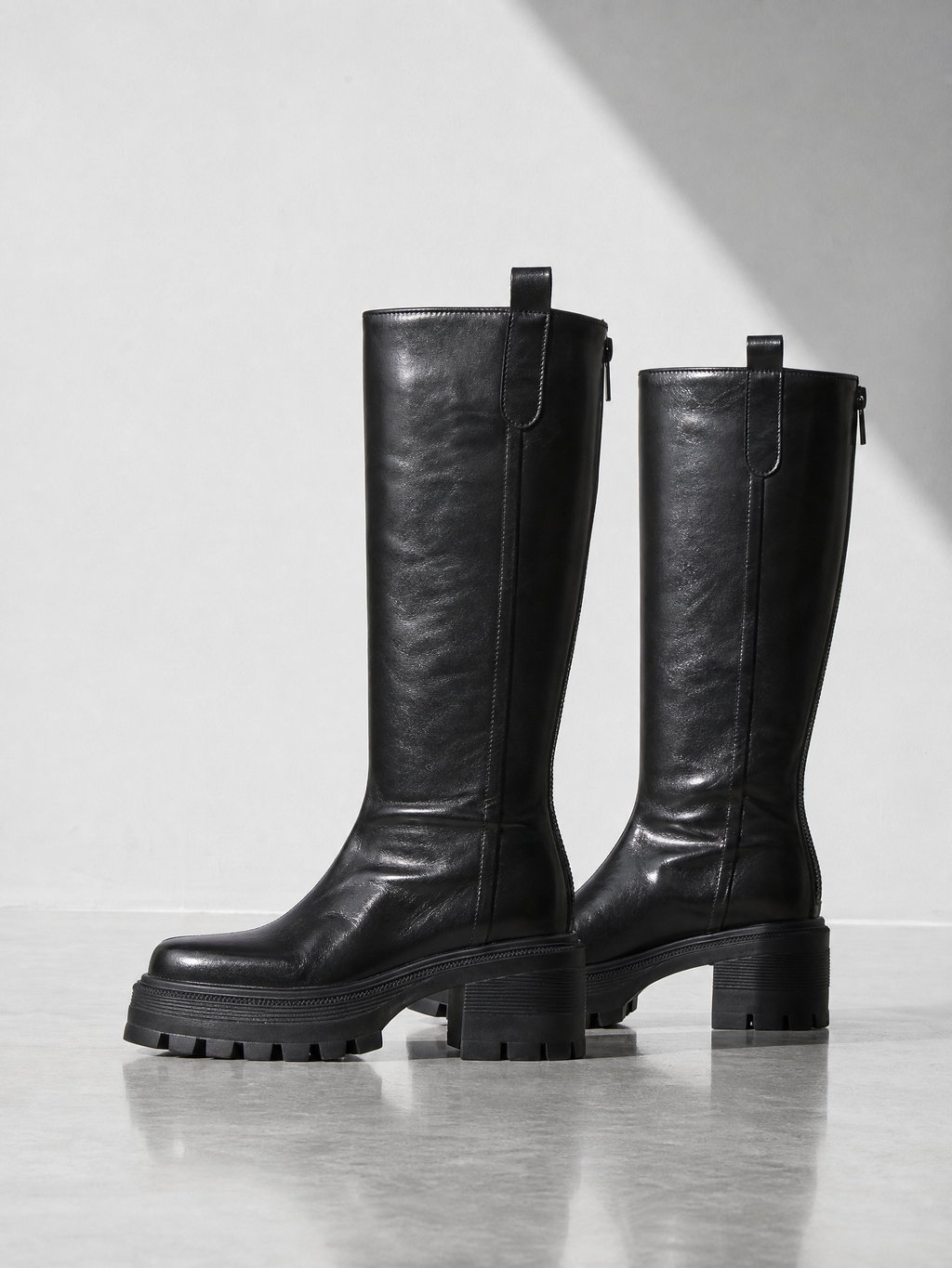 Itzel - Knee-High Lug-Sole Boots