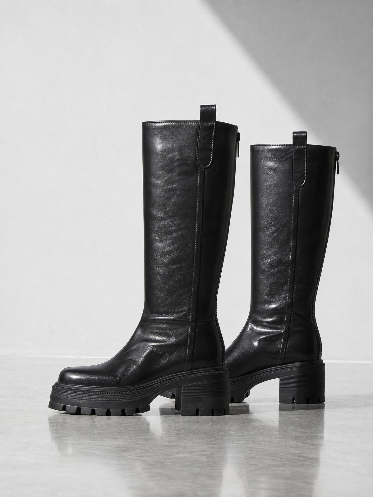 Itzel - Knee-High Lug-Sole Boots
