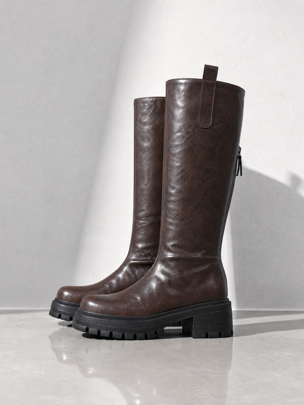 Itzel - Knee-High Lug-Sole Boots