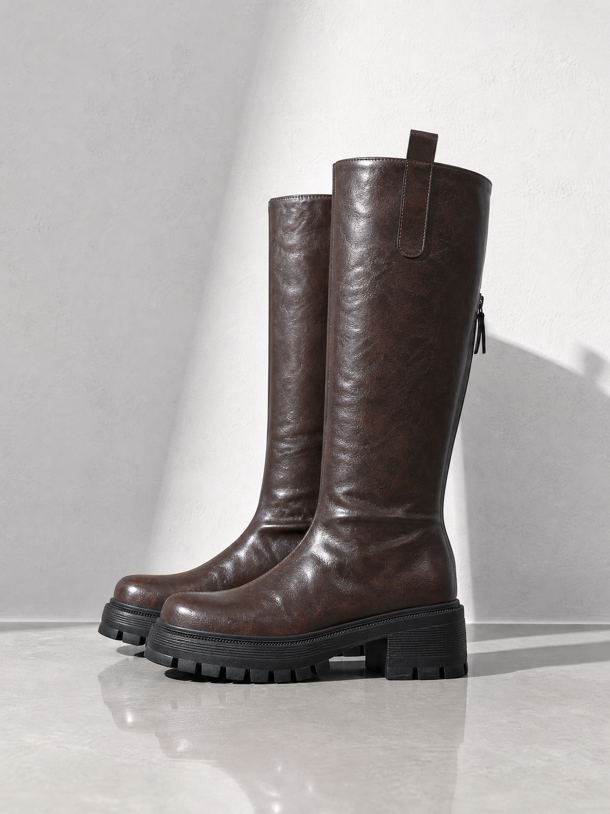 Itzel - Knee-High Lug-Sole Boots