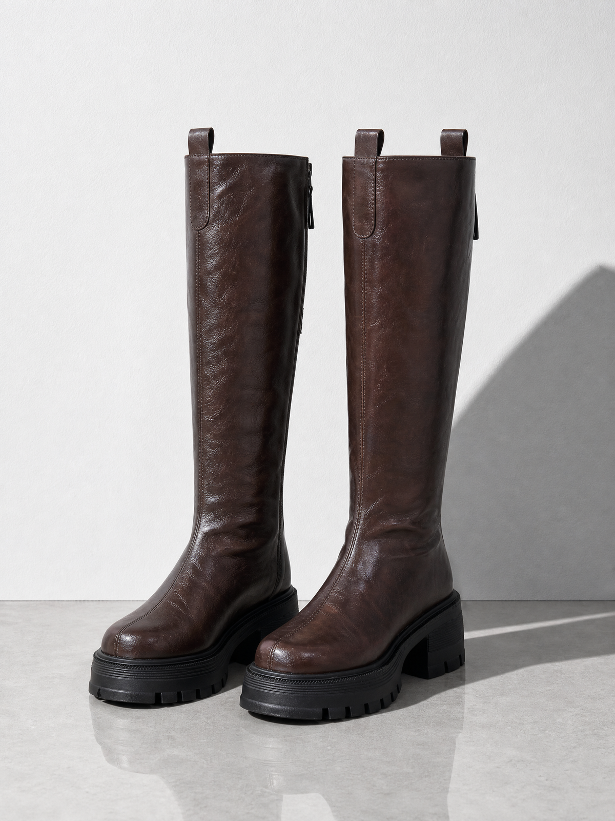 Itzel - Knee-High Lug-Sole Boots