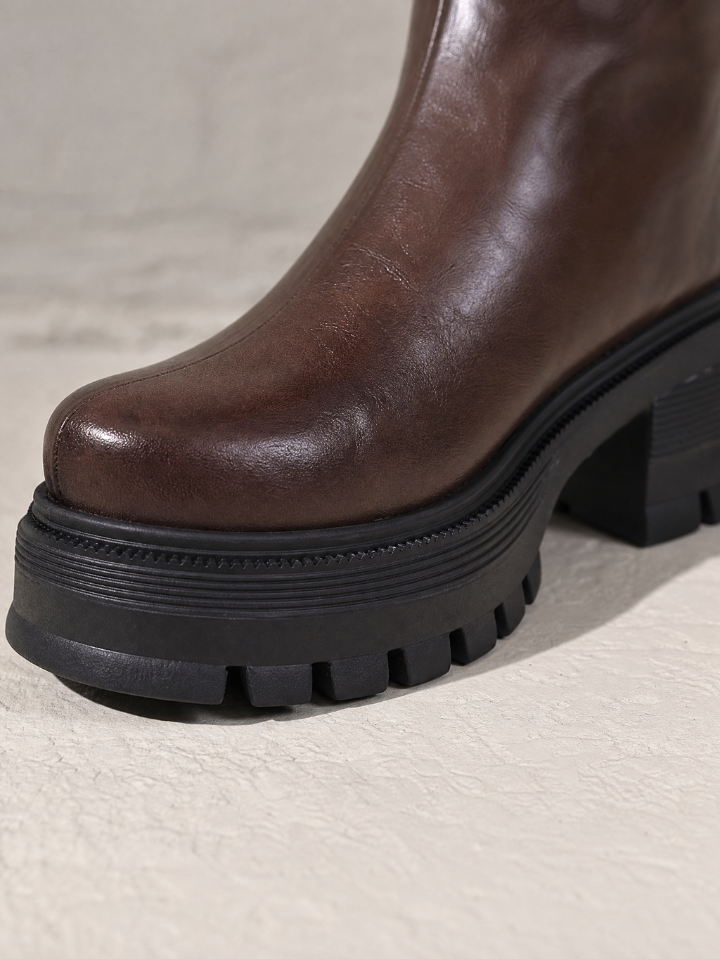Itzel - Knee-High Lug-Sole Boots