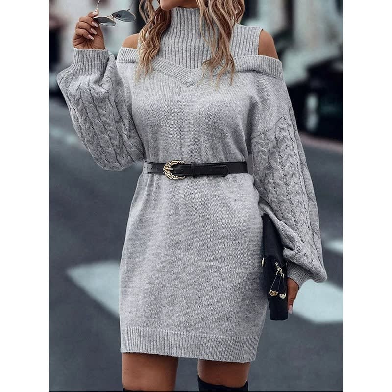 Matilda - Knitted Cold Shoulder Dress