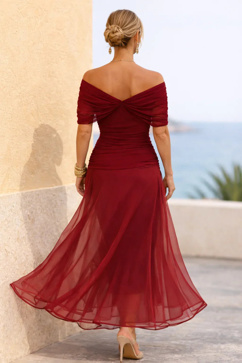 Odette - V-Neck Chiffon Maxi Dress