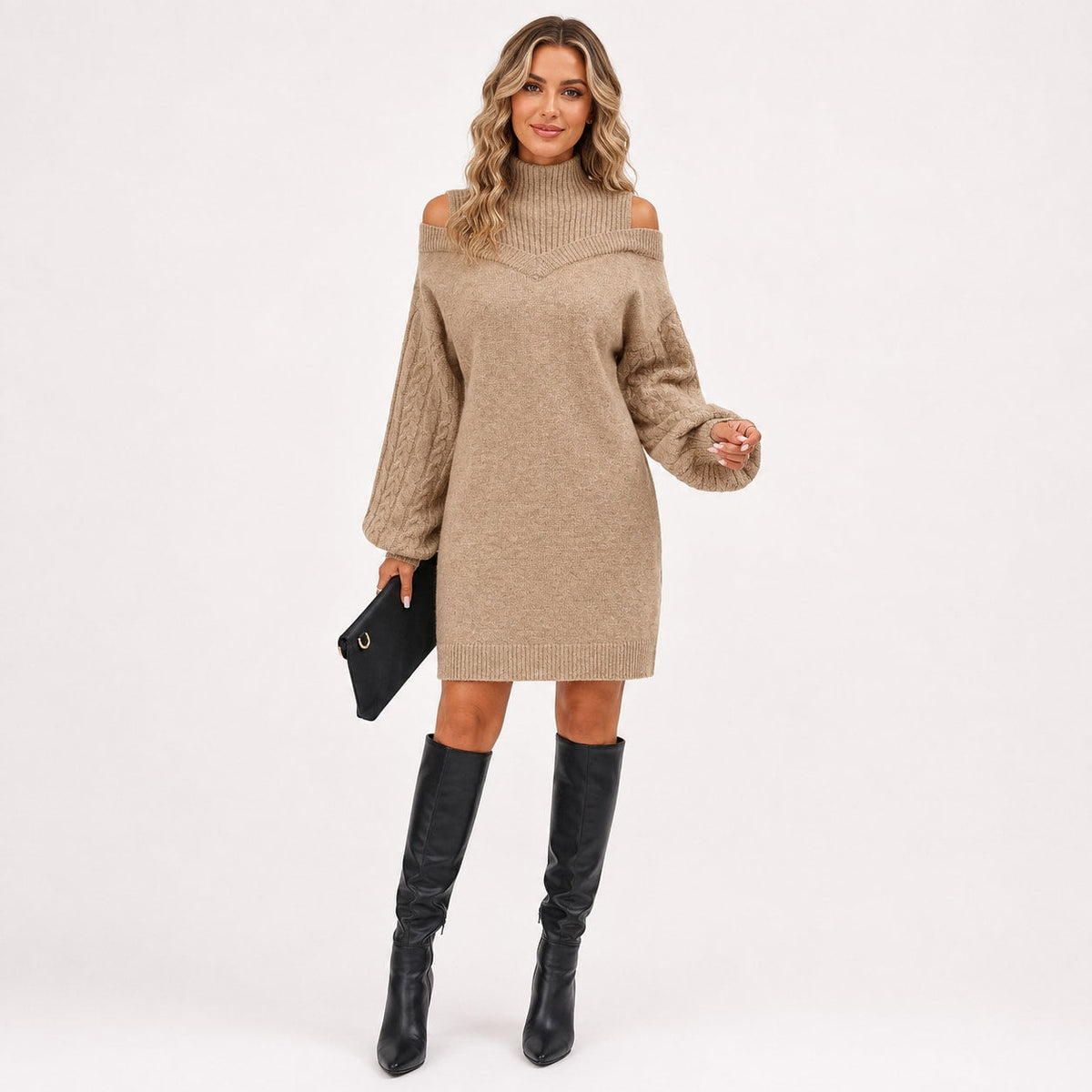 Matilda - Knitted Cold Shoulder Dress