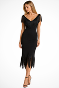 Aurora - Off-Shoulder Fringe Dress