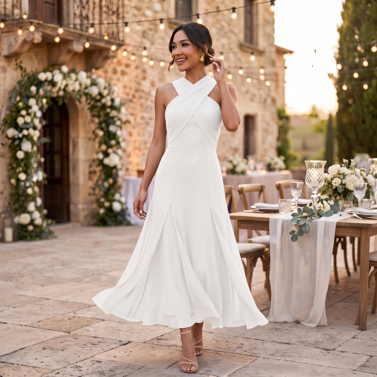 Eliza - Waist Bow Maxi Dress