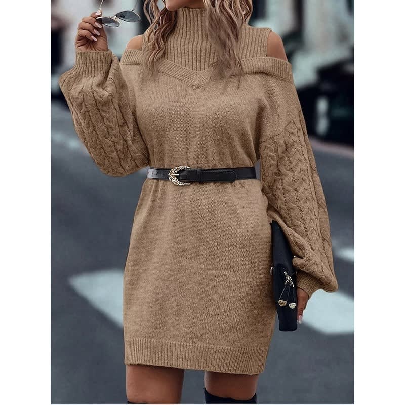 Matilda - Knitted Cold Shoulder Dress