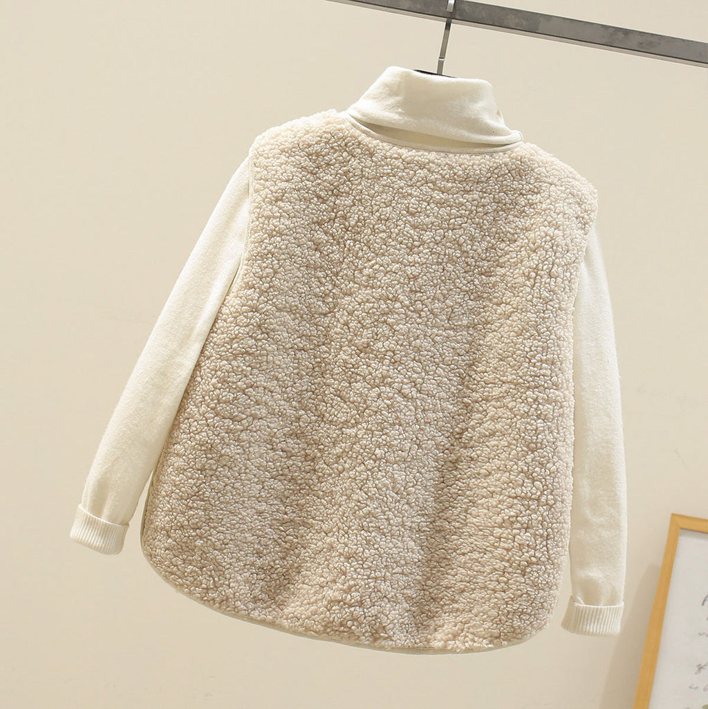 Brynne - Faux Lamb Button Gilet