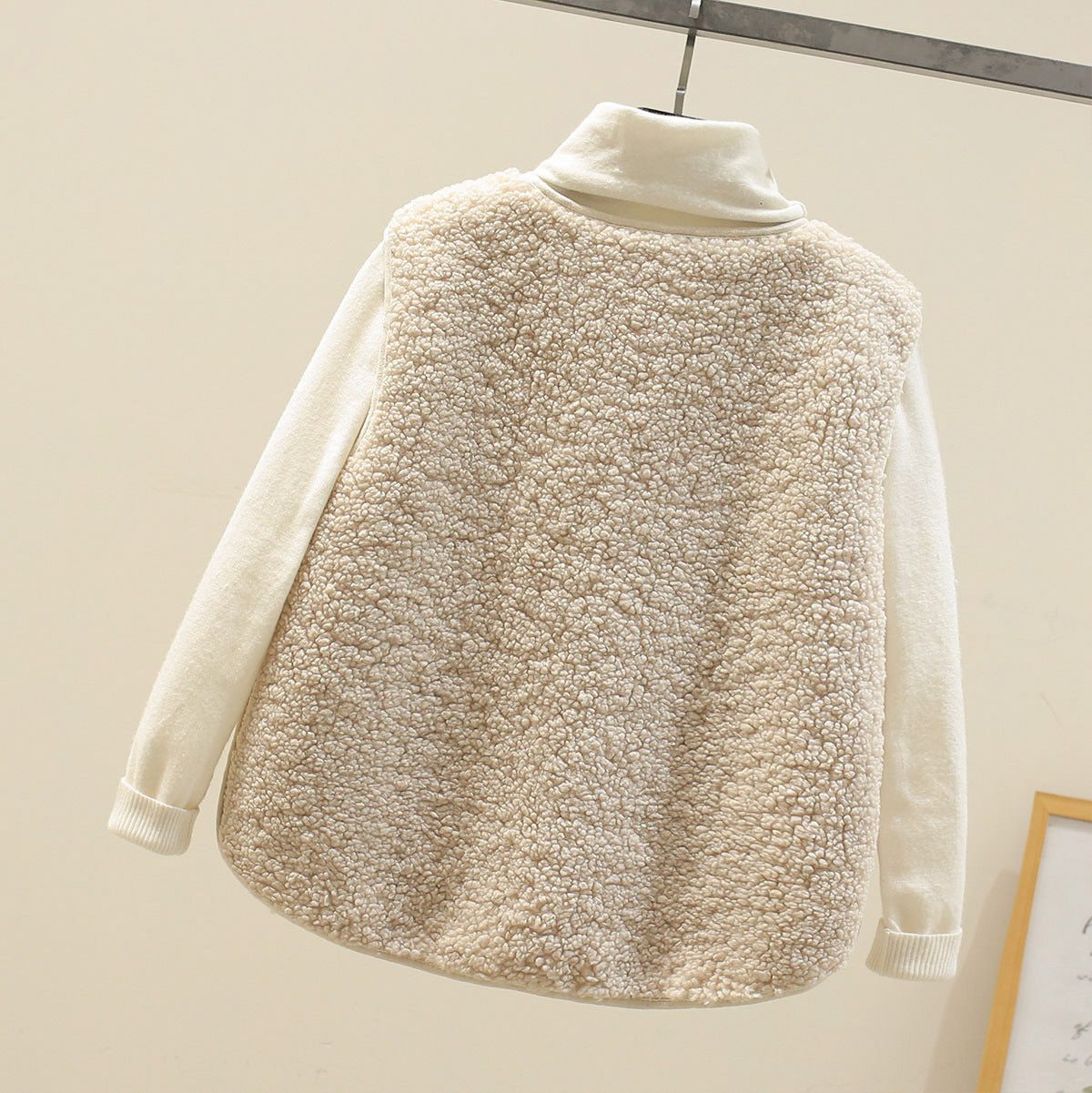 Brynne - Faux Lamb Button Gilet