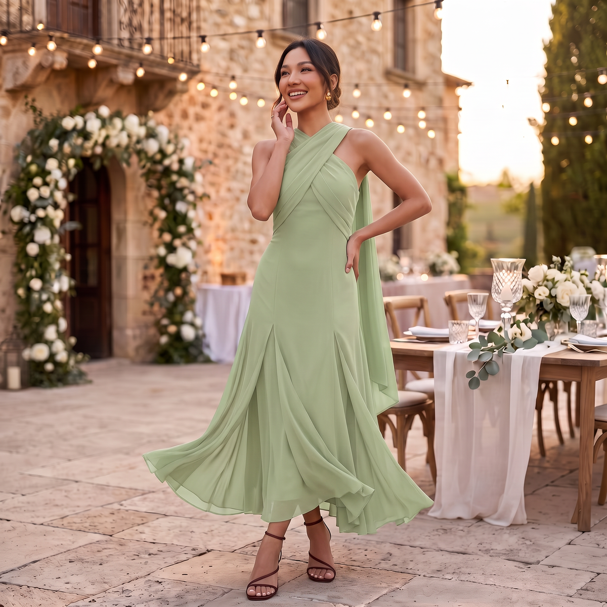 Eliza - Waist Bow Maxi Dress