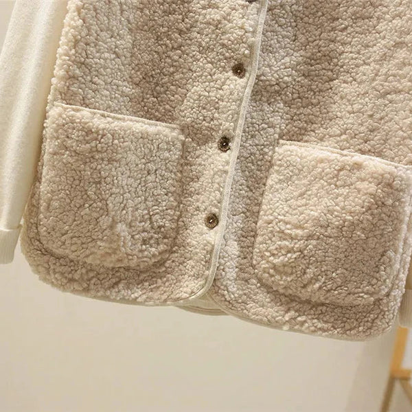 Brynne - Faux Lamb Button Gilet