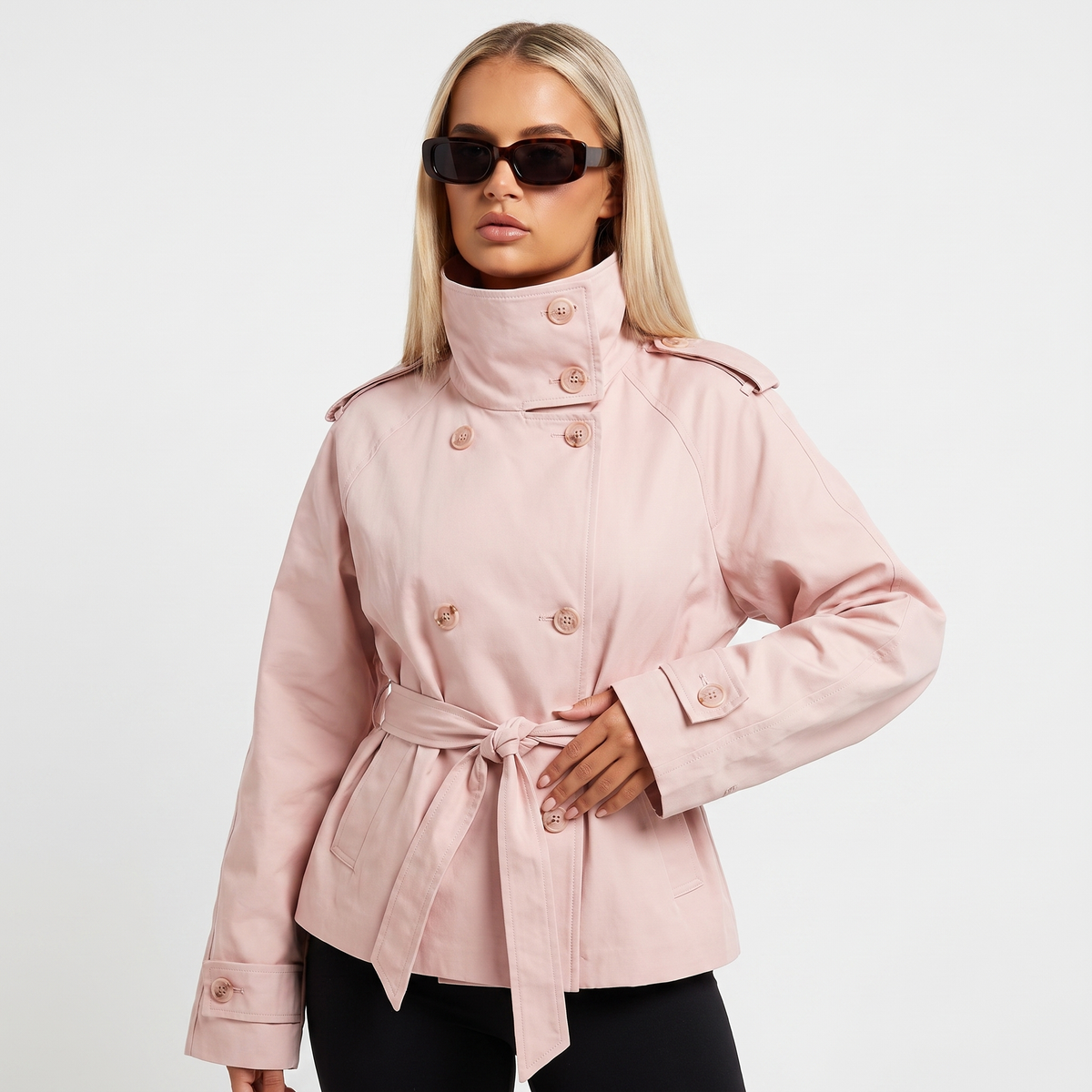 Rita - Belted Short Trench Jacket