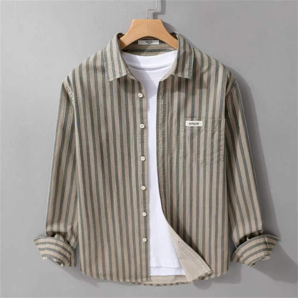 Unisex Striped Cotton Button Shirt