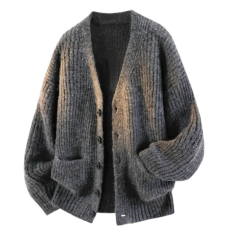 Unisex V-Neck Cardigan with Relaxed Fit