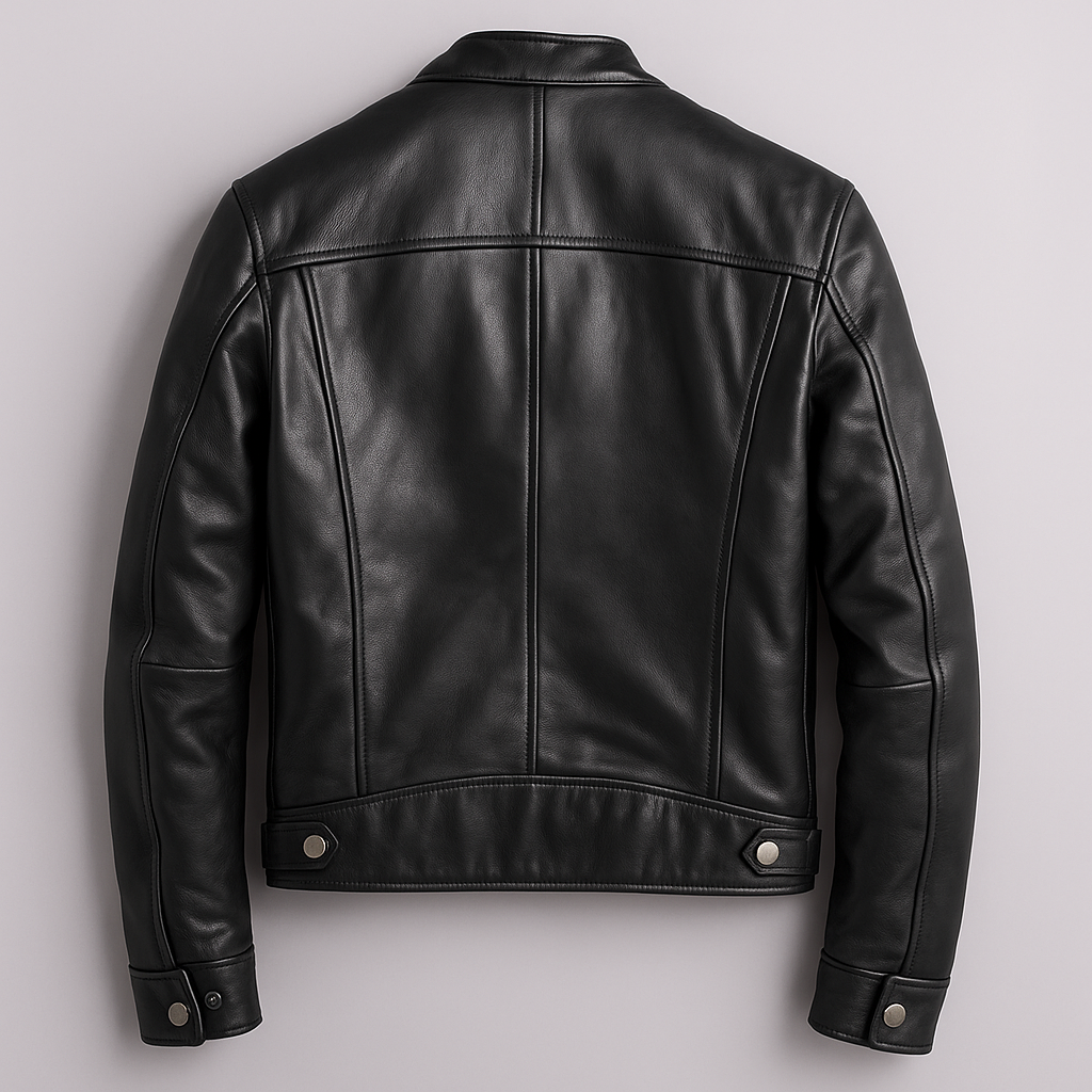 Unisex Vintage Leather Jacket with Four Pockets