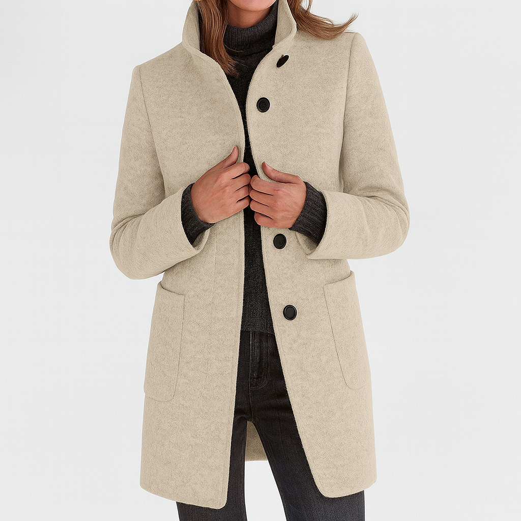 Women's High Collar Jacket with Side Pockets