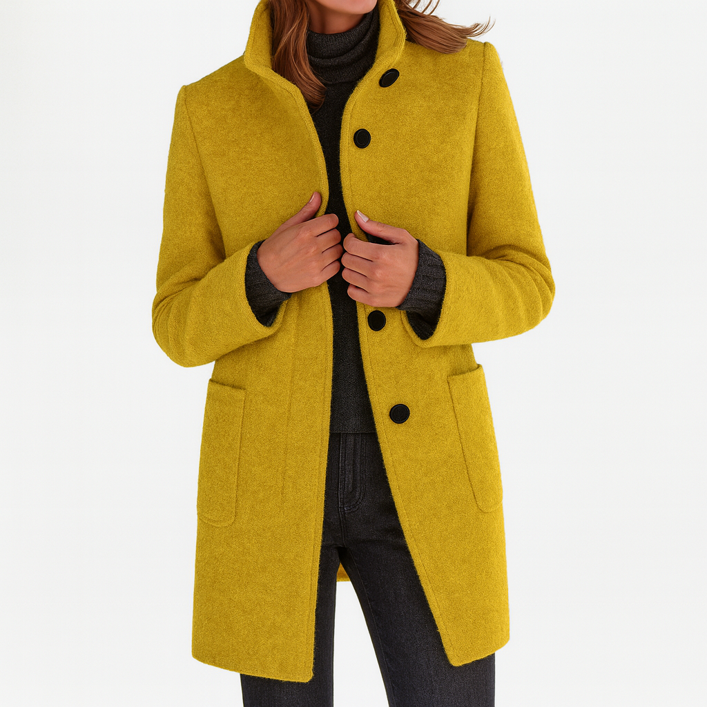 Women's High Collar Jacket with Side Pockets