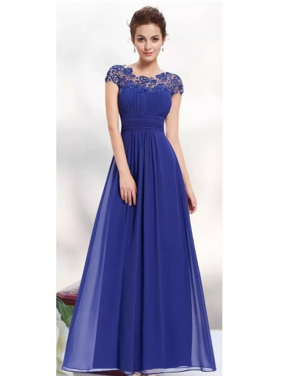 Women's Midi Dress with V-Neck, Pockets and Gathered Waist