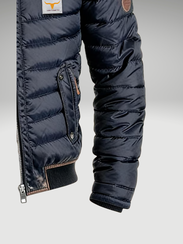 Men's Quilted Jacket with Stand Collar