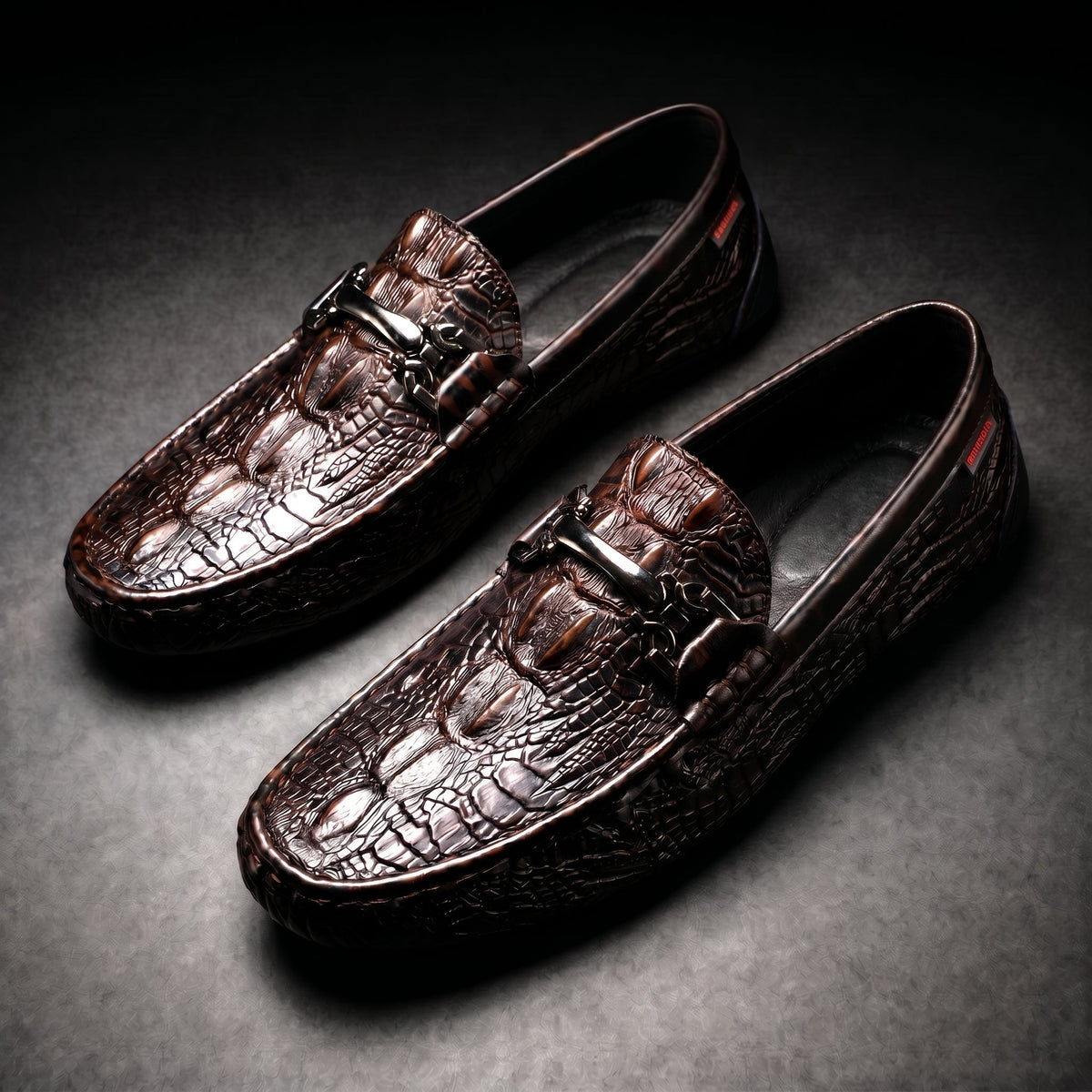 Men's Croc-Embossed Leather Loafers