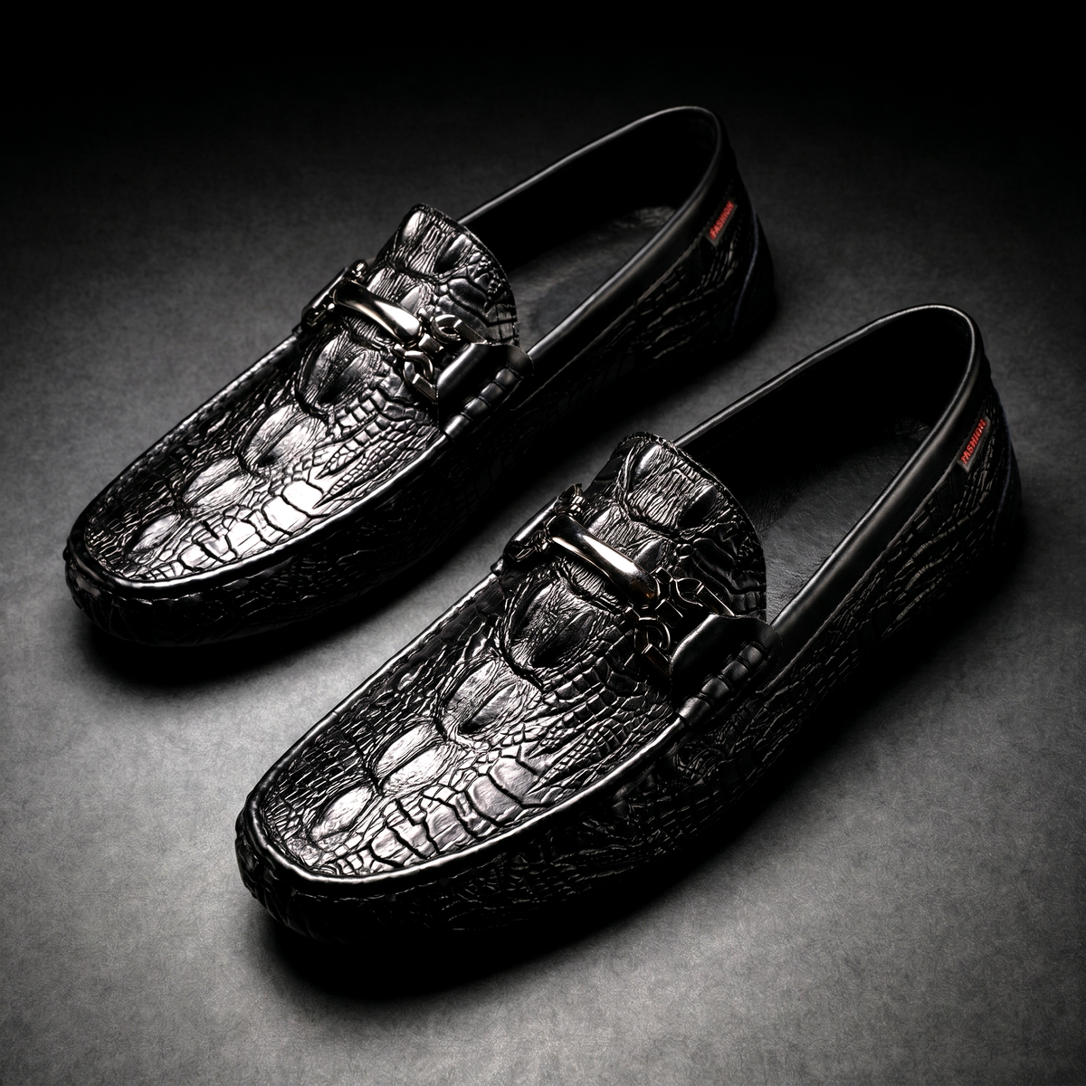 Men's Croc-Embossed Leather Loafers