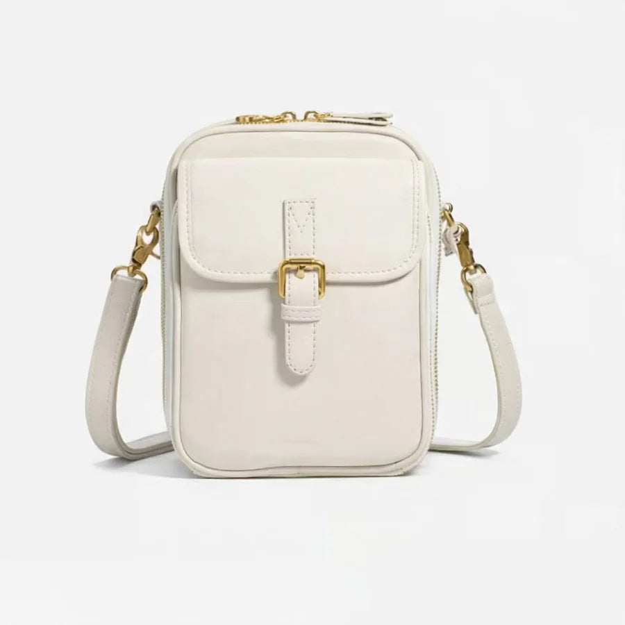 Women's Crossbody Bag with Adjustable Strap and Flap Closure