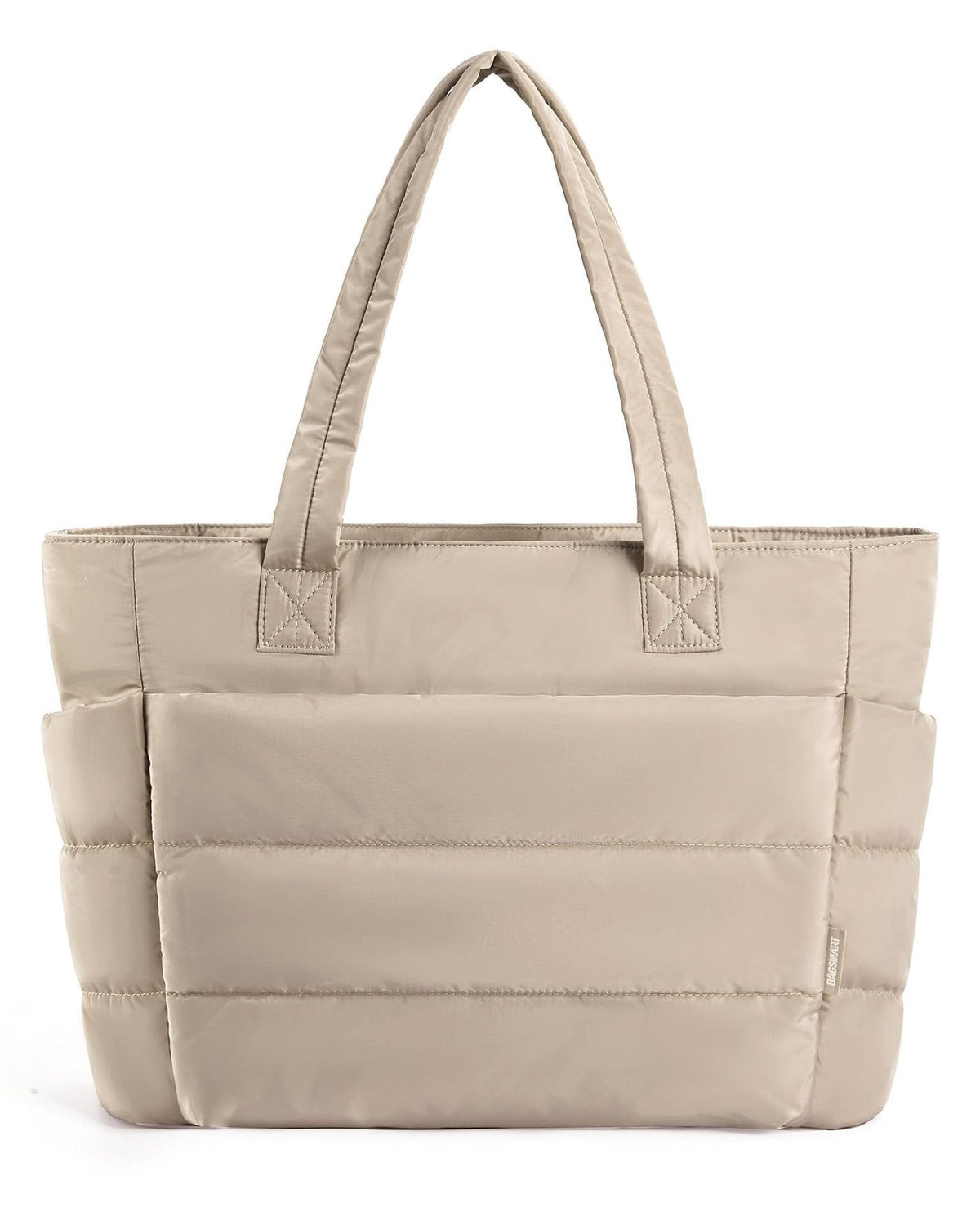 Women's Quilted Puffer Tote Bag with Side Pockets