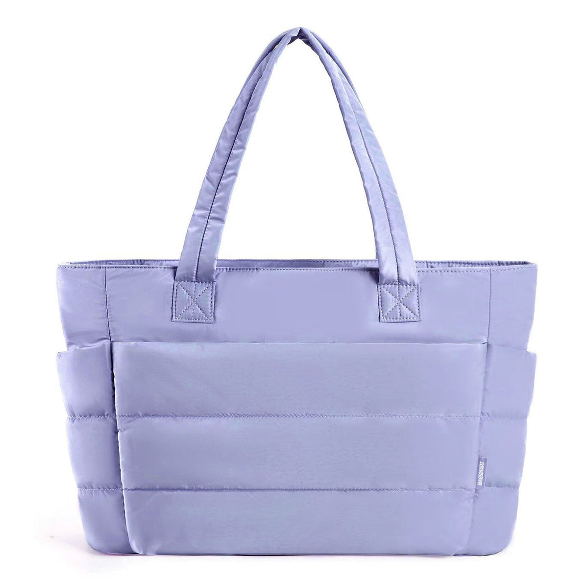 Women's Quilted Puffer Tote Bag with Side Pockets