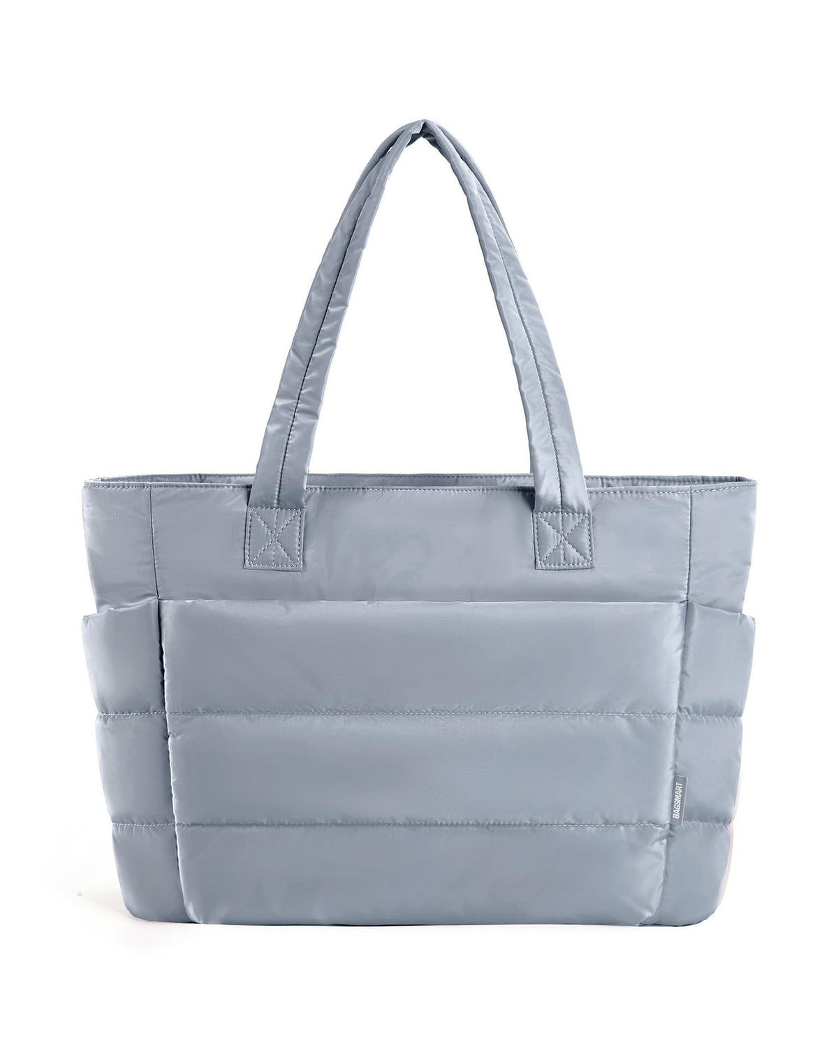 Women's Quilted Puffer Tote Bag with Side Pockets