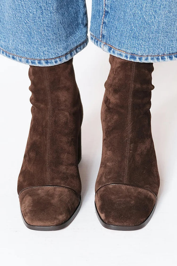 Women's Boots with Square Toe and Block Heel