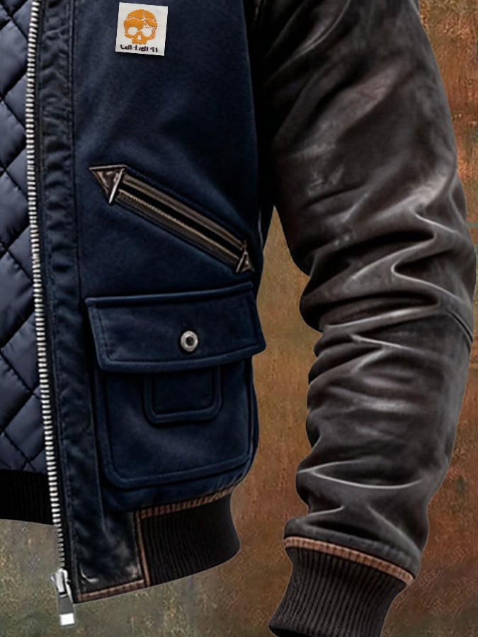 Men's Long-Sleeve Leather-Look Jacket