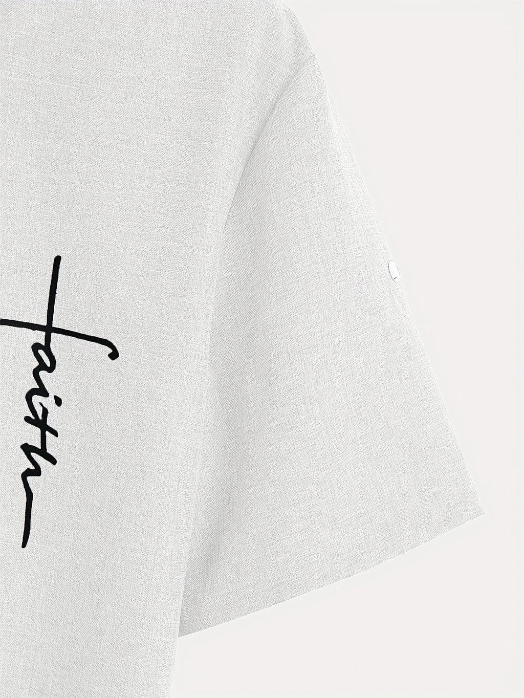 Men's Short-Sleeve Shirt with Stand Collar