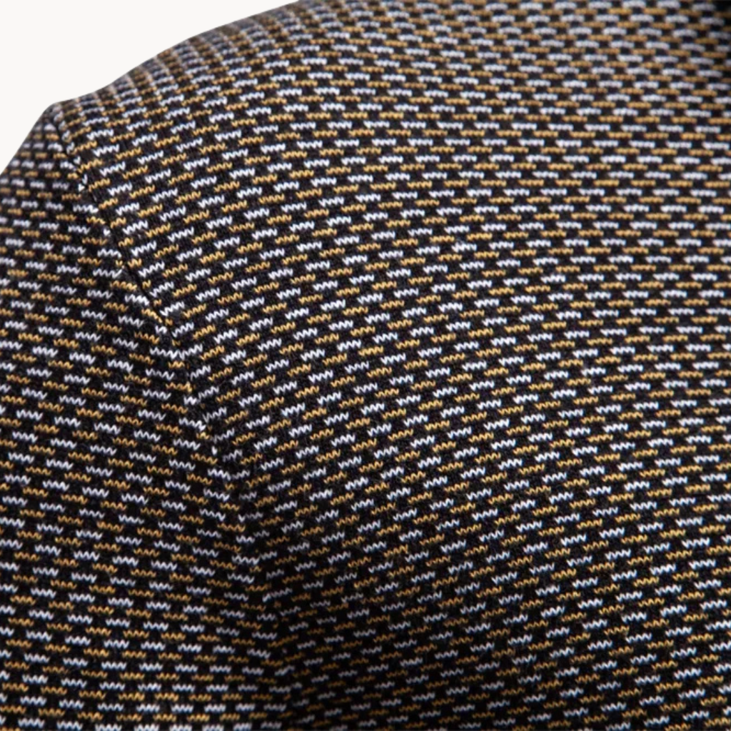 Men's Jacquard Knit Sweater with Half Zip