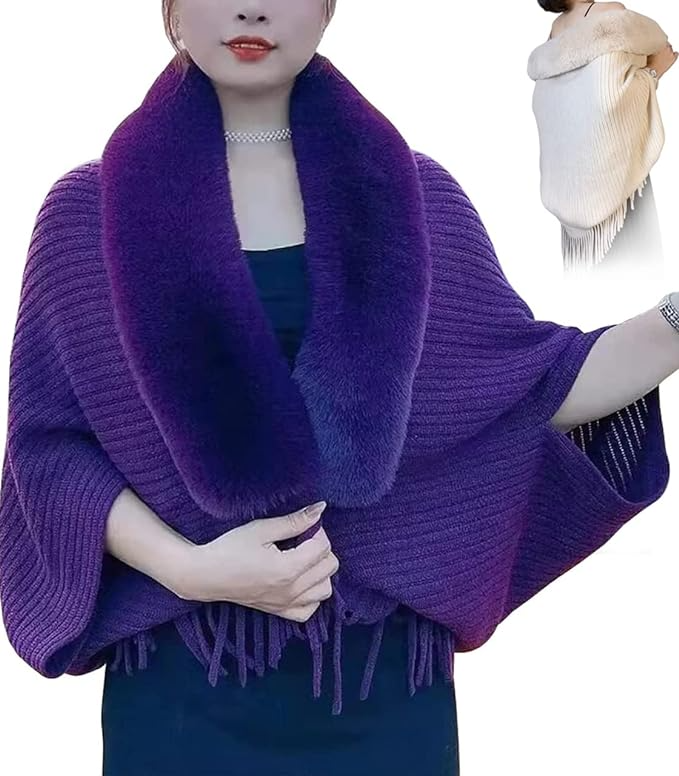 Women's Faux Rabbit Fur Cardigan, Spacious One-Size Design