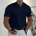 Men's T-Shirt, Monochrome Cotton V-Neck Short Sleeve