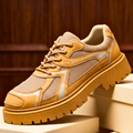 Men's Shoes with Lug Sole, Layered Paneling and Retro Sneaker Base