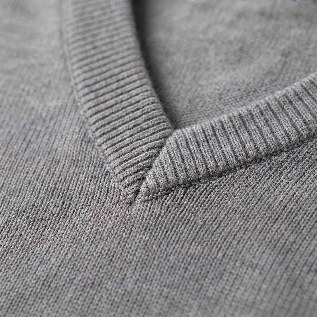 Men's Sweater with Merino Wool V-Neck and Tailored Masculine Fit
