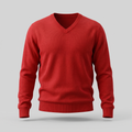 Men's Sweater with Merino Wool V-Neck and Tailored Masculine Fit