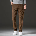 Men's Corduroy Pants with Relaxed Fit and Checkered Pattern