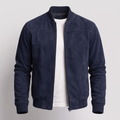 Men's Cotton Zip-Front Flight Jacket with Relaxed Fit