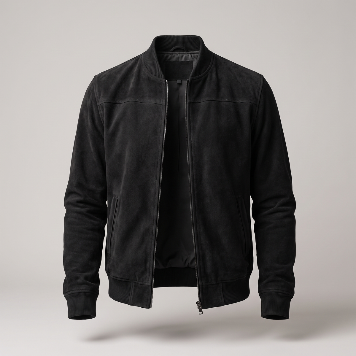 Men's Cotton Zip-Front Flight Jacket with Relaxed Fit