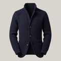 Men's Cardigan with Classic Button Placket and Elegant Collar