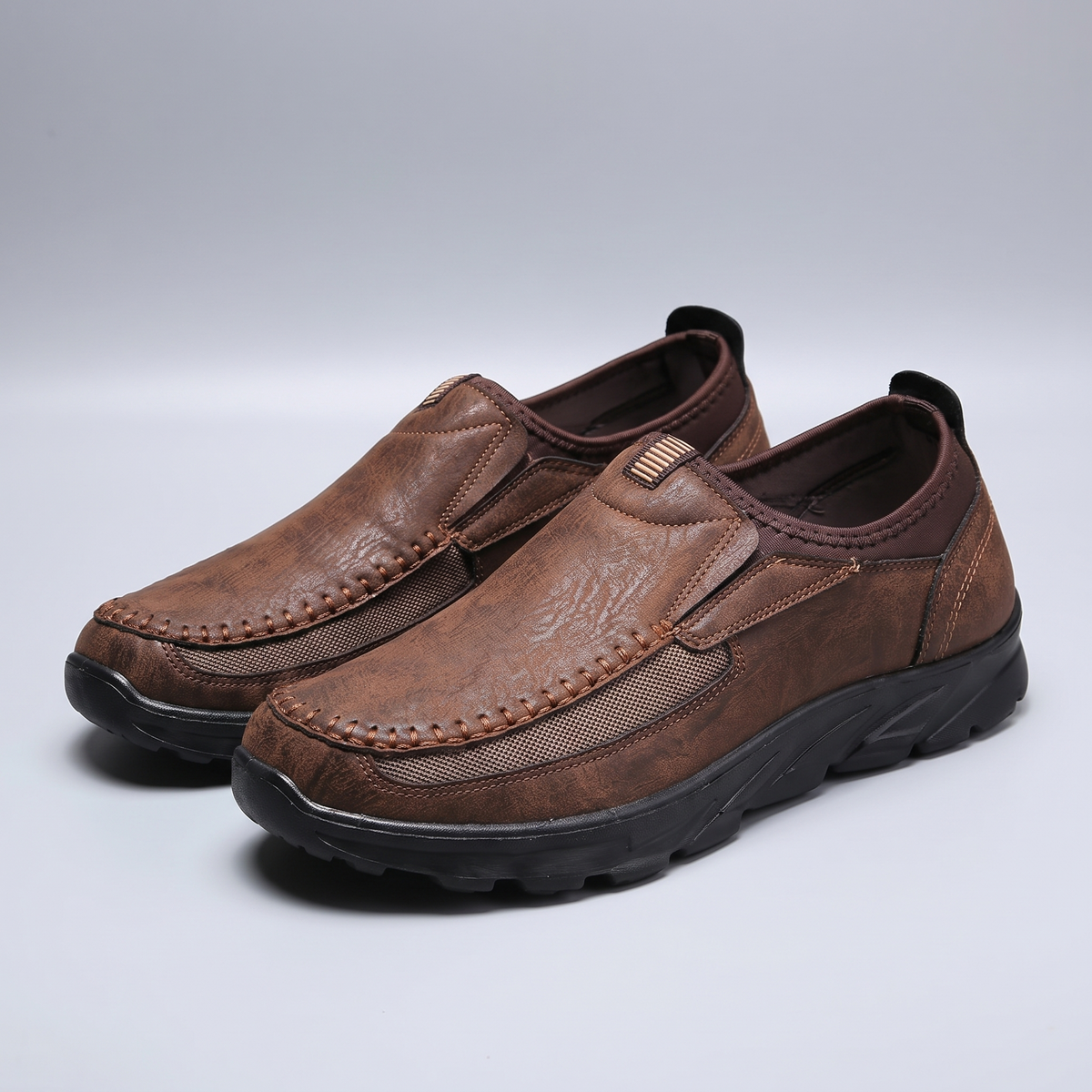 Men's Comfort Slip-On Shoes with Cushioned Insole and Breathable Mesh