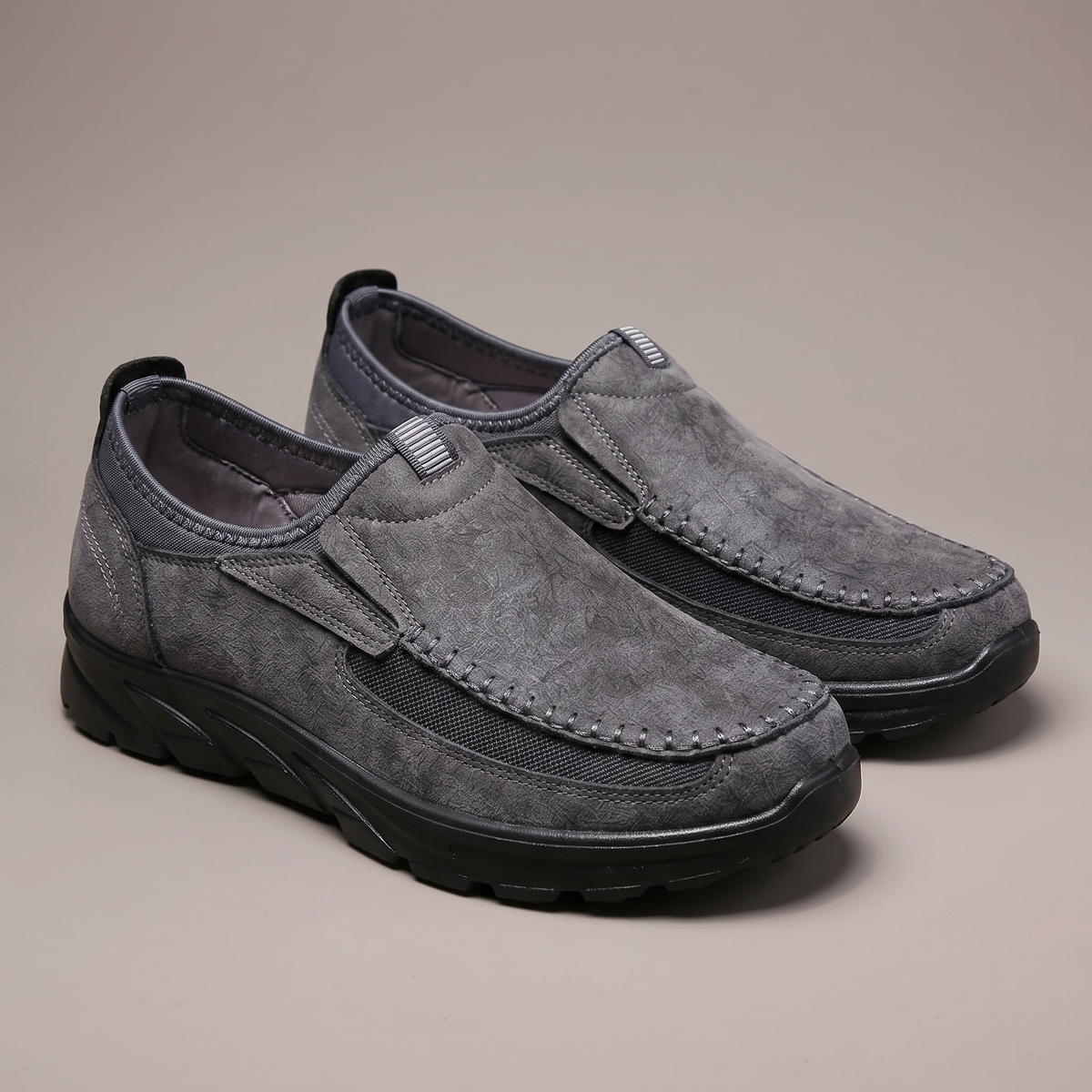 Men's Comfort Slip-On Shoes with Cushioned Insole and Breathable Mesh